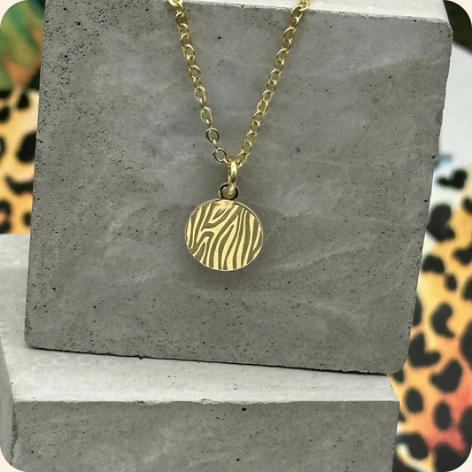 Gold Vermeil Zebra Pendant Necklace