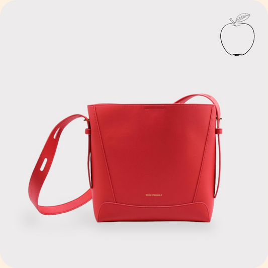 Oli Red Apple Leather Midi Shoulder Crossbody Bag