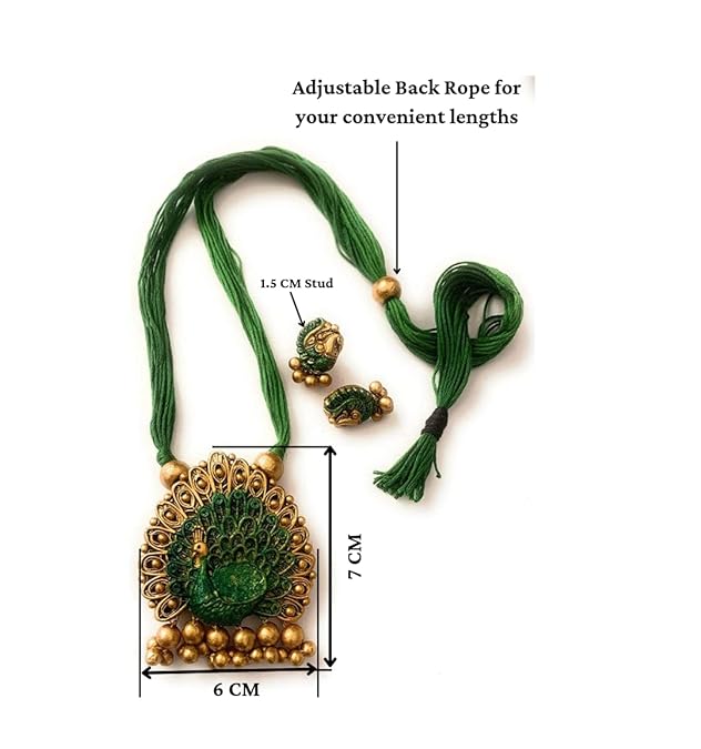 Handmade Peacock Terracotta Jewellery Set