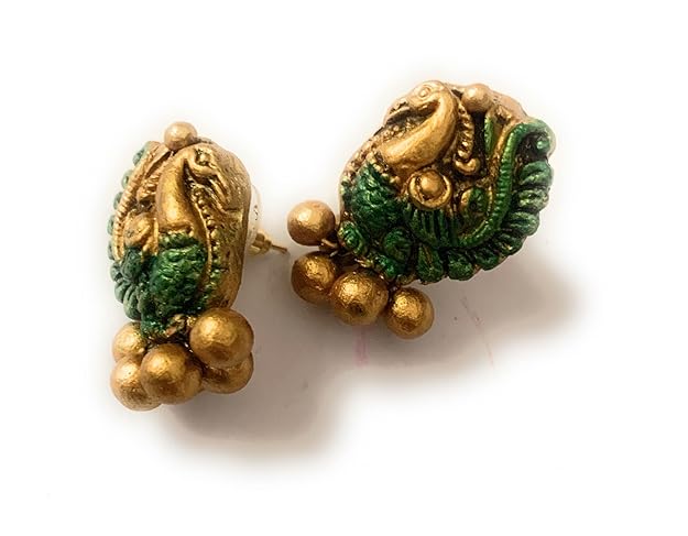 Handmade Peacock Terracotta Jewellery Set