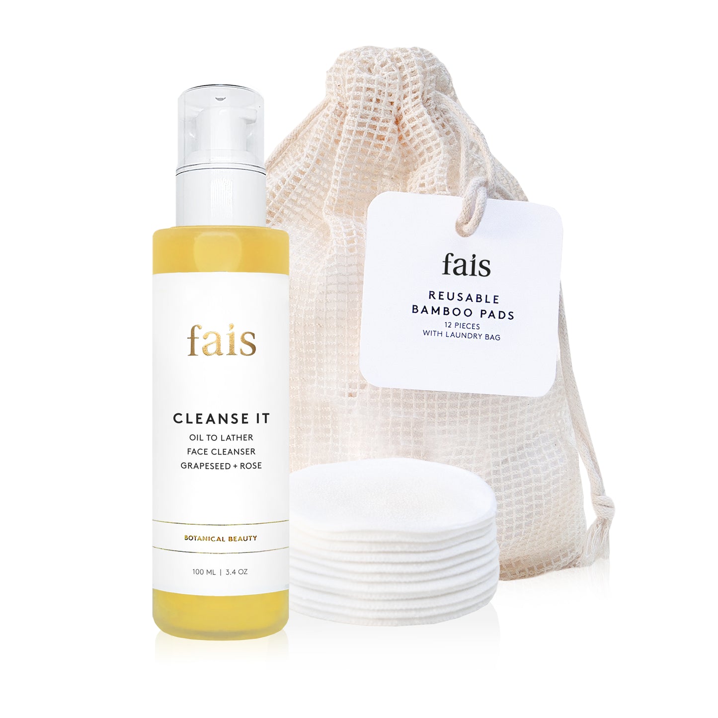 Perfectly Clean Face Cleanser and Reusable Bamboo Pads Set