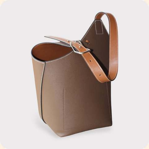 Fira Apple Leather Bucket Tote Shoulder Bag