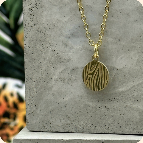 Gold Vermeil Zebra Pendant Necklace