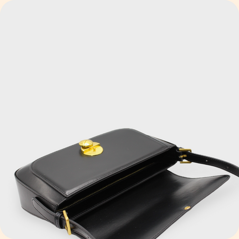 Isla Black Vintage Gold Buckle Pochette Envelope Bag
