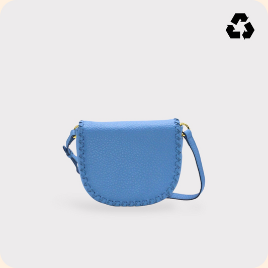 Jas Blue Handmade Recycled Leather Saddle Bag