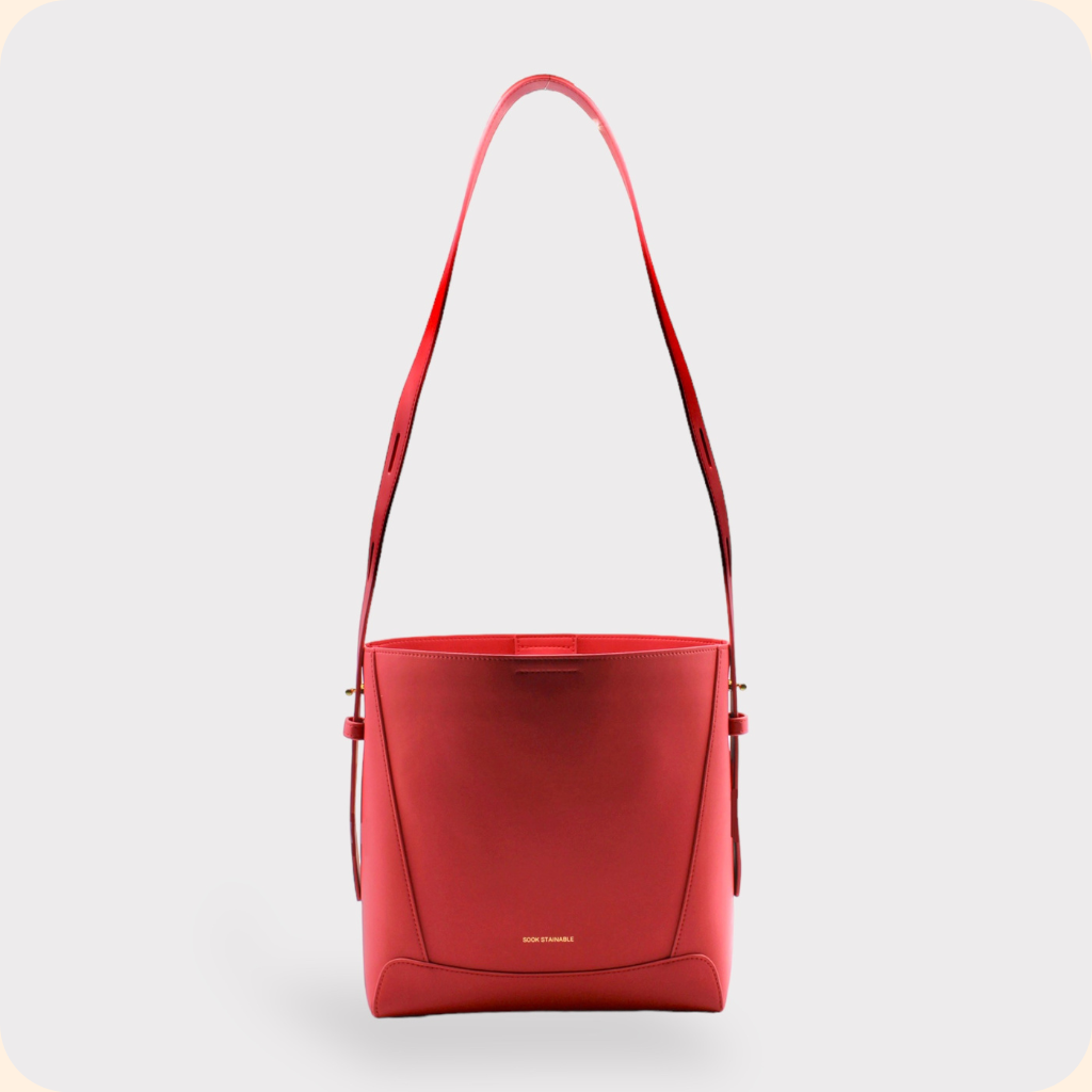 Oli Red Apple Leather Midi Shoulder Crossbody Bag