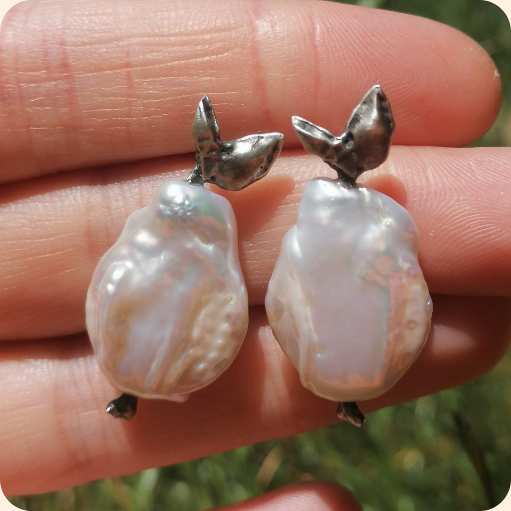 Pear Baroque Pearl Earrings