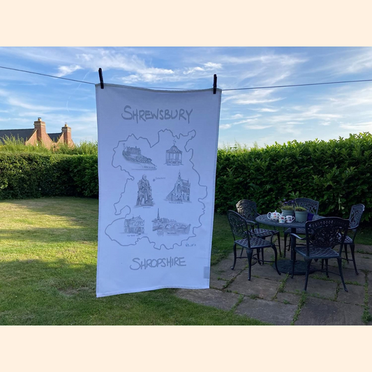 Shrewsbury Shropshire Tea Towel