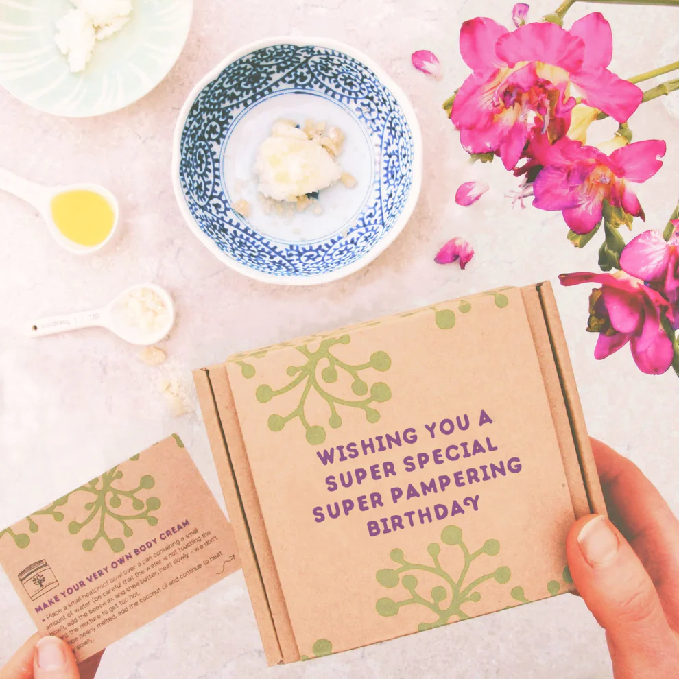 The Birthday Pampering Organic Make Your Own Body Cream Gift Box
