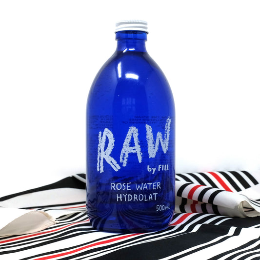 Rose Water Hydrolat 500ml Blue Glass Bottle