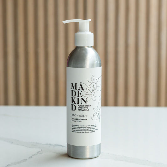 Madekind natural body wash. Gentl shower gel infused with essential oils.