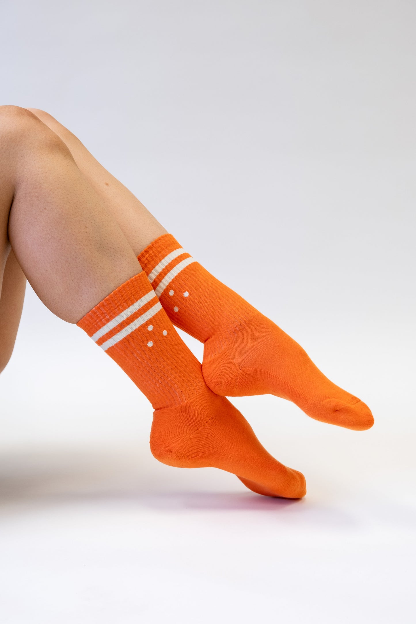 Cotton Crew Socks Orange