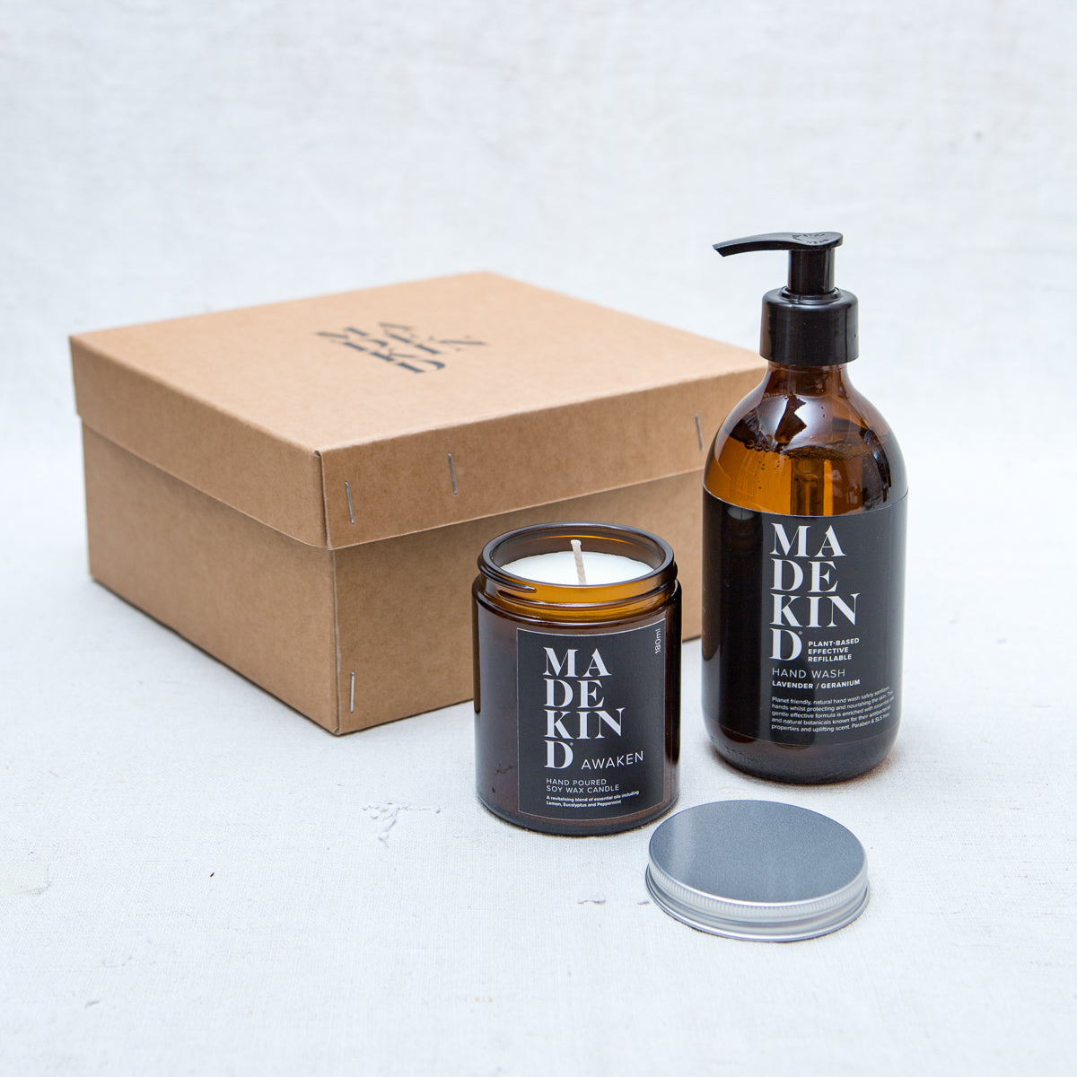 Gift Box with Natural Hand Wash and Aromatherapy Candle