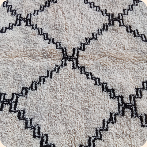 Handmade Diamond Weave Pattern Beni Ourain Rug