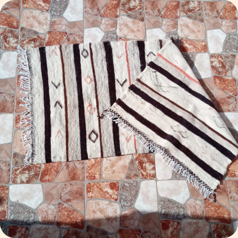Handmade Stripes and Arrows Flatweave Rug