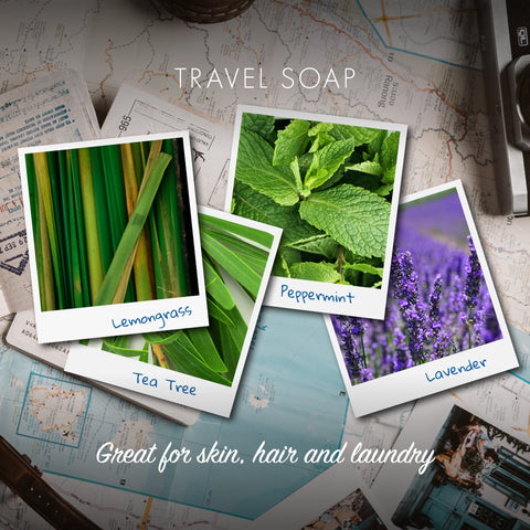 Lemongrass, Lavender, Tea Tree & Peppermint Travel Bar 12 Pack