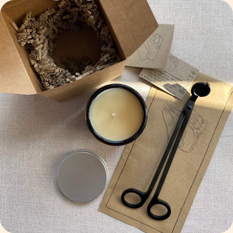 Soy Wax Candle & Wick Trimmer Bundle Set