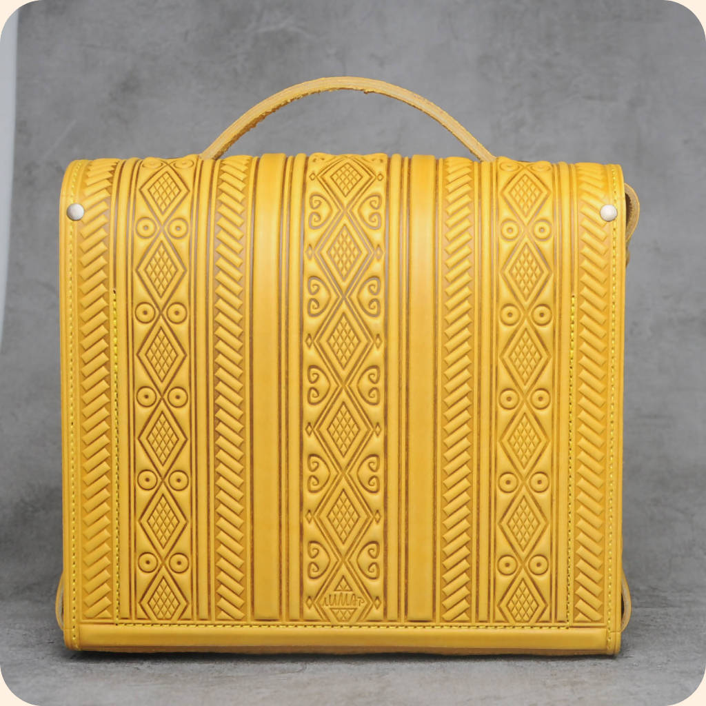 Yellow Satchel Leather Bag
