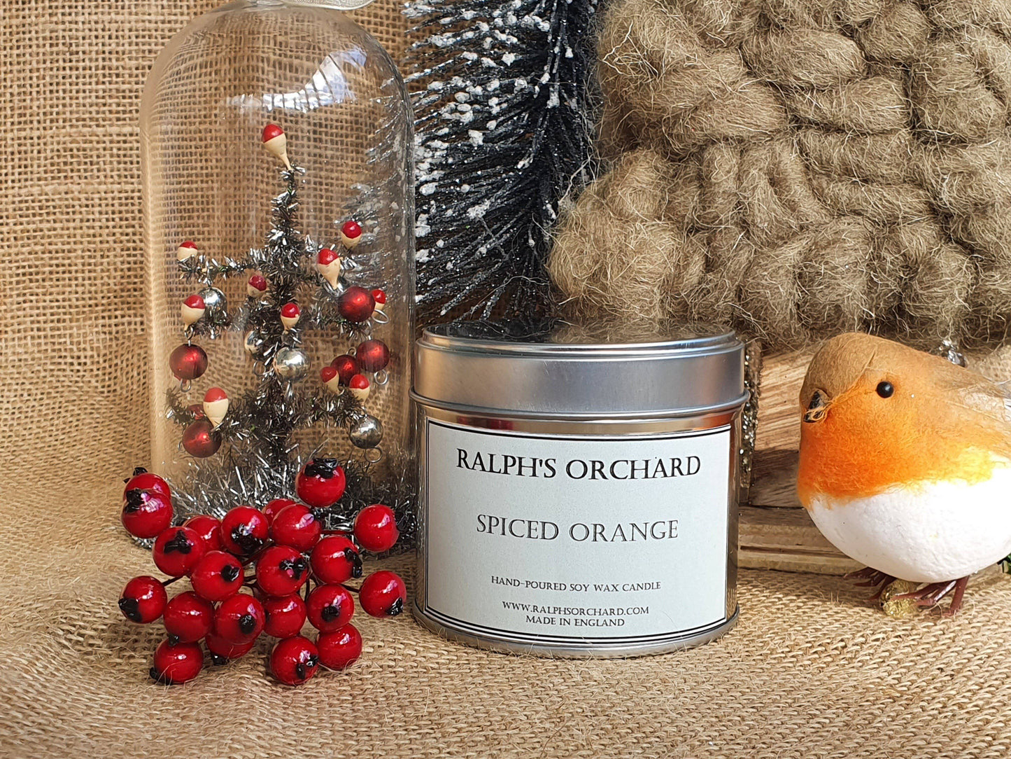 Spiced Orange scented candle - Eco friendly vegan soy wax candles - winter candles scented candle Ralph's Orchard 