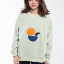 Pastel mint green balance stones sweatshirt witha round neck