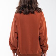 Comfortable red brown balance stones sweatshirt with a round neck