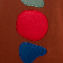 Red brown balance stones fabric with a soft-feeling