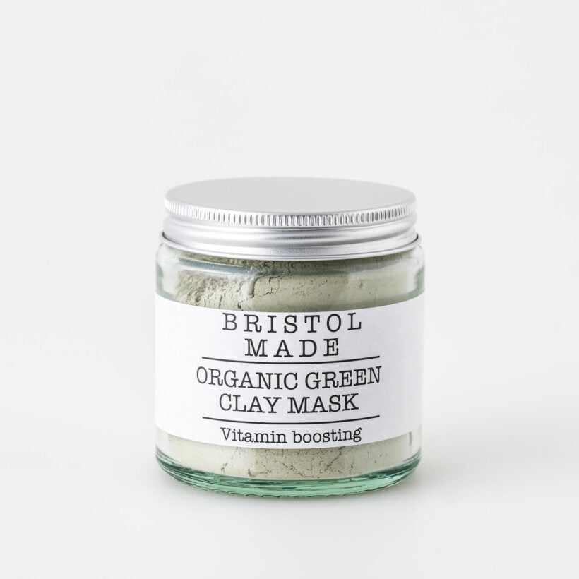 Bristolmade green clay mask, in a 120ml glass jar.