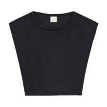 Cradle to Cradle certified organic cropped cotton top in Caviar Black for yoga, Pilates and gym