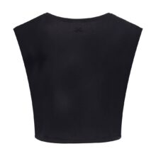 Sustainable organic cotton cropped top in Caviar Black - soft, biodegradable, and eco-friendly