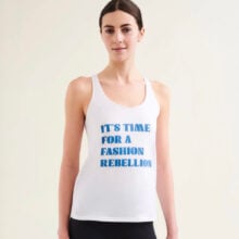 Women's sustainable and zero-waste racer tank in Diamond White, crafted from Gots certified organic Cotton, Cradle to Cradle certified Dye which in non-toxic