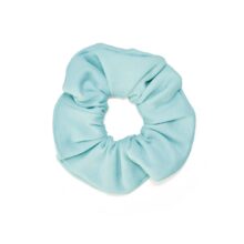 Seashell green zero waste scrunchie made from biodegradable, Cradle to Cradle Certified® fabric by Wellicious – a sustainable, zero-waste hair accessory for eco-conscious living.