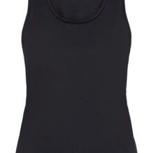 Earth-friendly yoga top in Cavair Black - circular, biodegradable, GOTS certified organic cotton, and. stylish