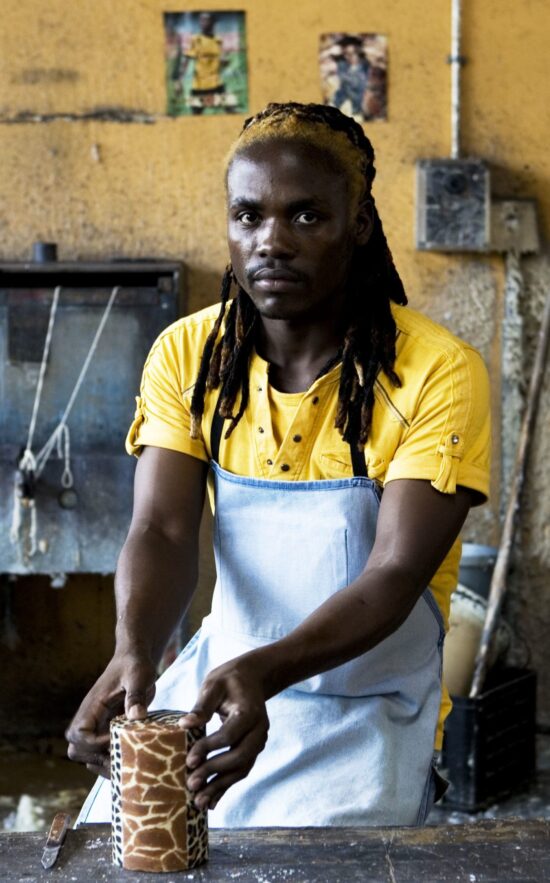 Swazi candle artisan portrait
