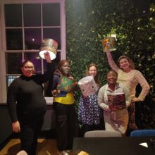 IMG-20231018-WA0025 People holding up their African lampshades after making them